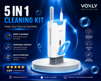 5-in-1 Multifunction Electronics Cleaning Kit for AirPods, Earbuds, Laptop, Keyboard, Mobile Phone & Camera | Portable Cleaning Brush Set | Charging Port Dust Cleaner | VOXLY